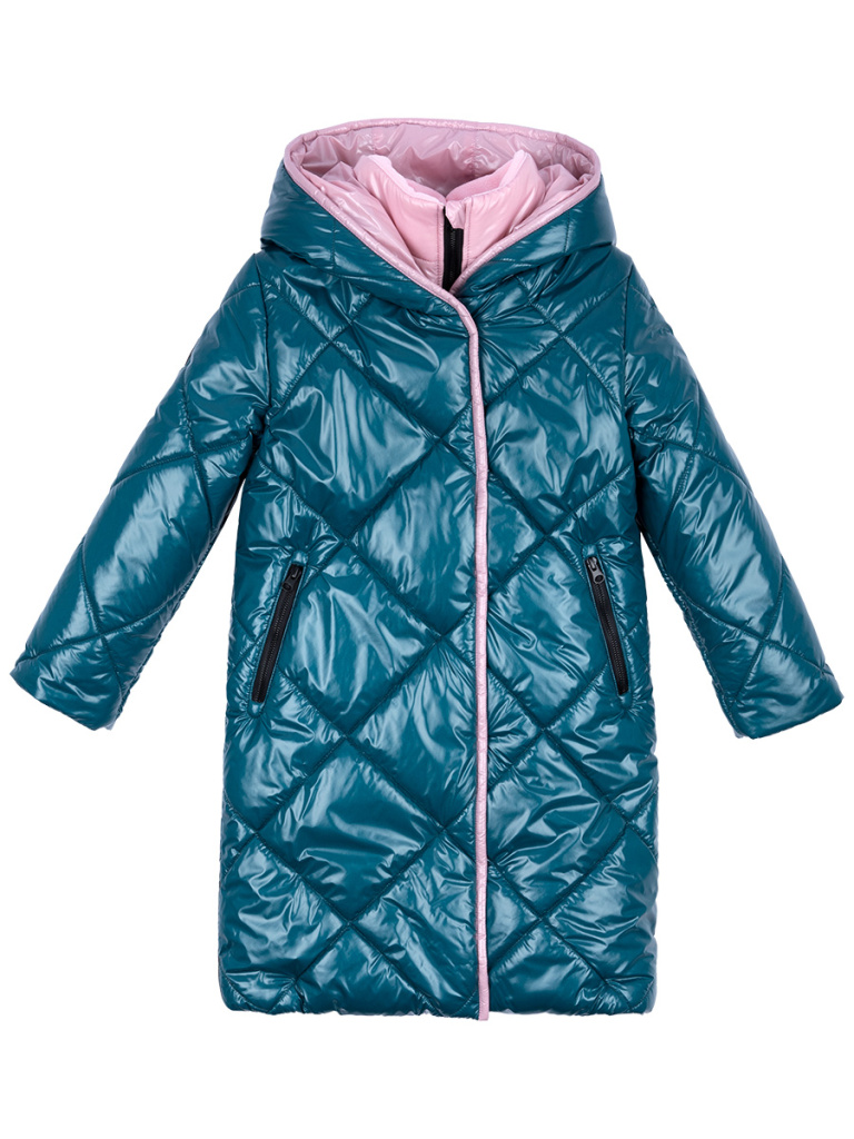 Пальто зимнее для девочки (6з4423 изумруд)