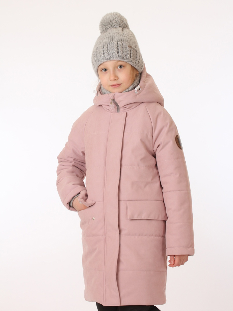 Пальто зимнее для девочки (1237-858м пудра)