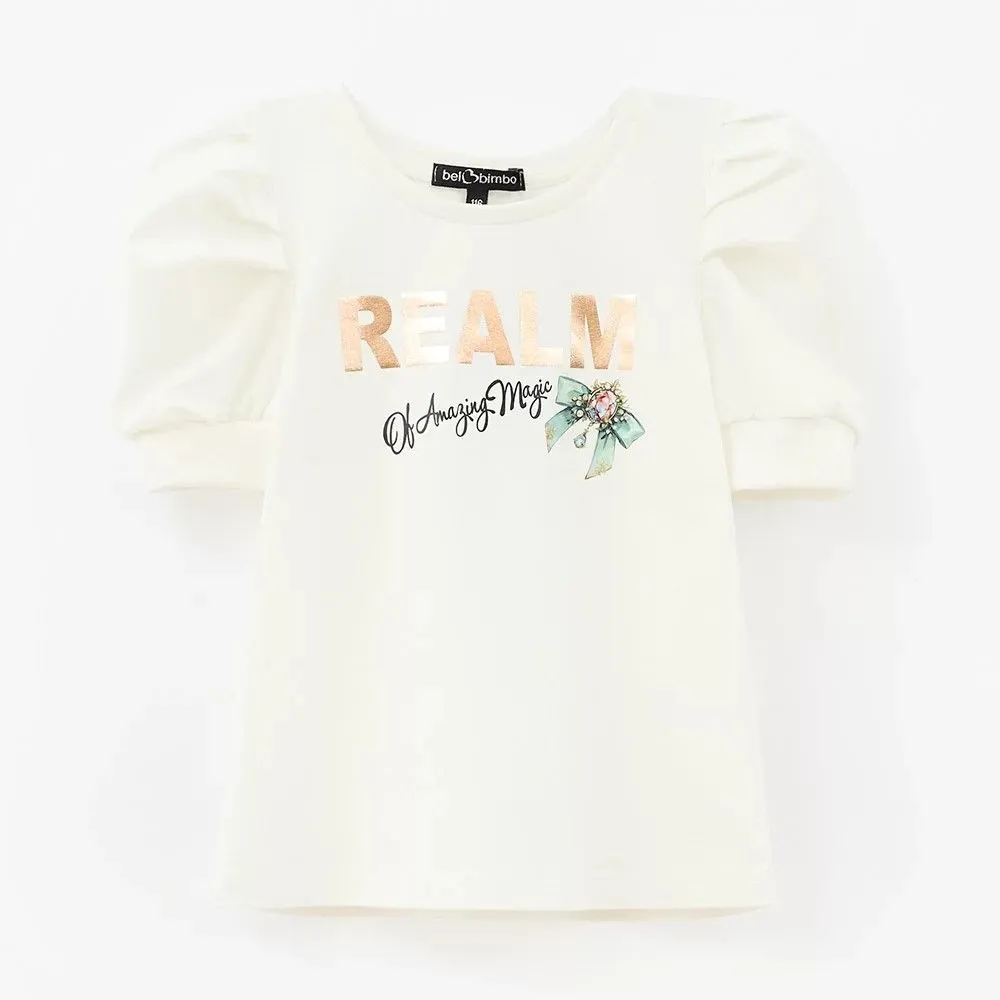 Футболка для девочки (252231 молочный)