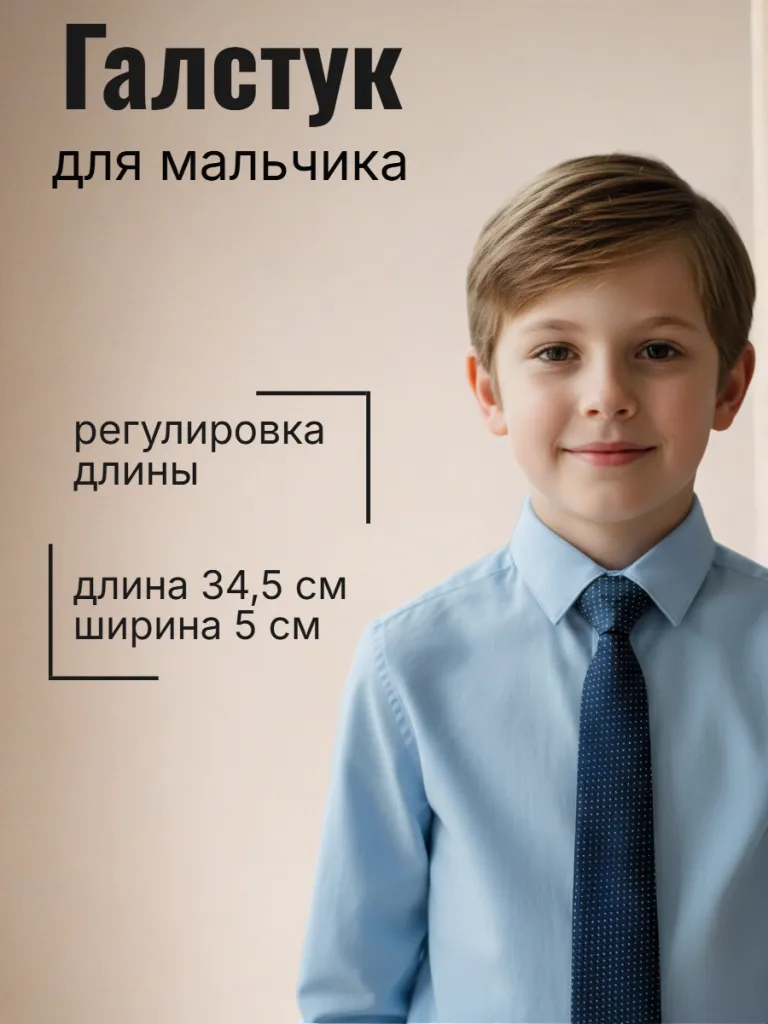 Галстук (48 синий/бежевый)