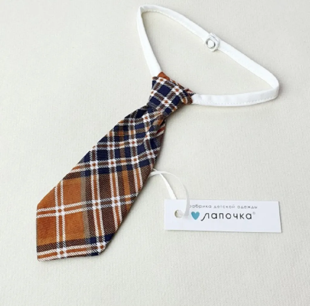 Галстук (К194/А89и бежевый/клетка)