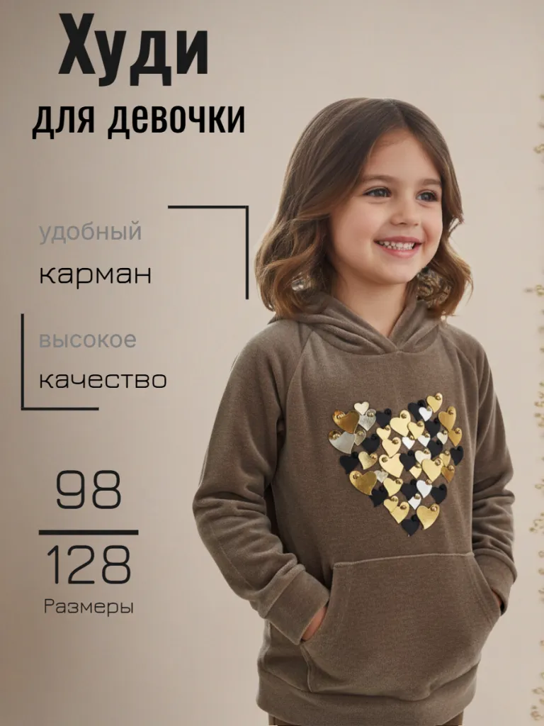 Худи для девочки (KP12306)