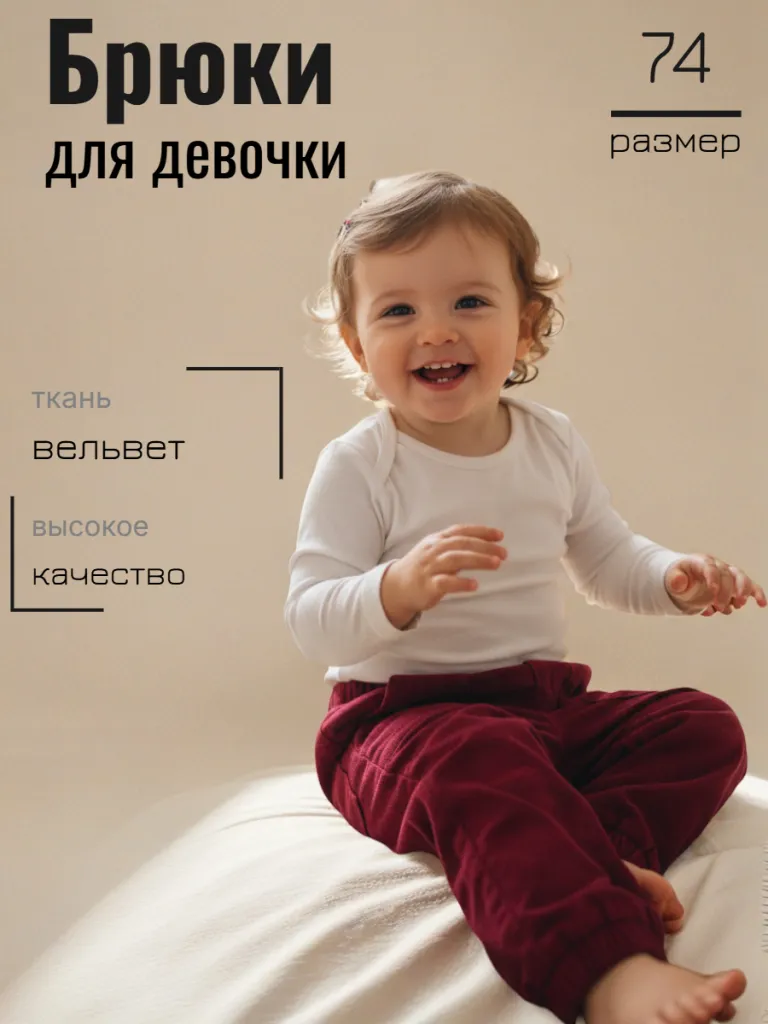Брючки вельветовые для девочки (371251)