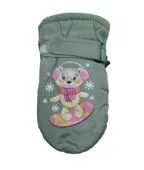 Варежки для девочки (TCH-041 серо-зелёный)