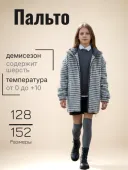 Пальто демисезонное для девочки (Дейзи черный/белый)