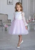 Платье нарядное для девочки (Миледи бел.розовый)