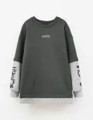 Свитшот для мальчика (252125 серо-зеленый)