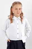 Блузка школьная для девочки (19480 белый) Блузка школьная для девочки (19480 белый)