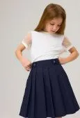 Юбка школьная для девочки (278-1 т.синий)