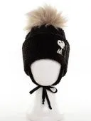 Шапка зимняя для девочки (Снупи помпон 020У черн.) Шапка зимняя для девочки (Снупи помпон 020У черн.)