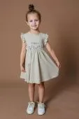 Платье для девочки (19956 серо-бежевый)