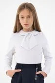 Блузка школьная для девочки (06156 белый)