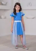 Платье нарядное для девочки (Лаврента васильковый( Леония васильковый))