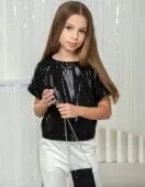 Блузка для девочки (4227-133 черный) Блузка для девочки (4227-133 черный)