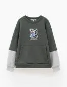 Свитшот для мальчика (252080 серо-зеленый) Свитшот для мальчика (252080 серо-зеленый)