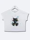 Футболка для девочки (19912 молочный)