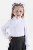 Блузка школьная для девочки (19439 белый)