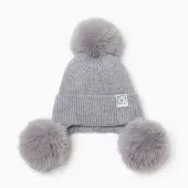 Шапка зимняя для девочки (10206541 серый) Шапка зимняя для девочки (10206541 серый)