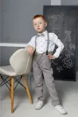 Костюм для мальчика (6217 бел-серый) Костюм для мальчика (6217 бел-серый)