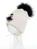 Шапка зимняя для девочки (Уинсдей помпон 020У бел.) Шапка зимняя для девочки (Уинсдей помпон 020У бел.)