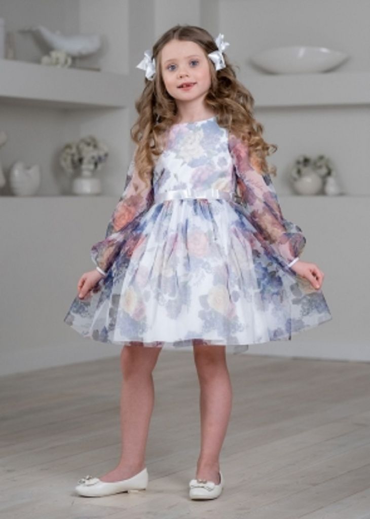 Платье нарядное для девочки (Сирения жемчужный)