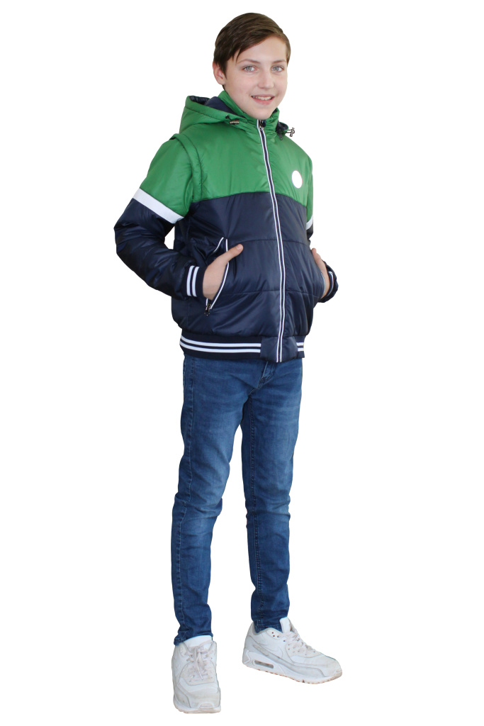 Куртка демисезоная для мальчика (М-758 (зел./синий))