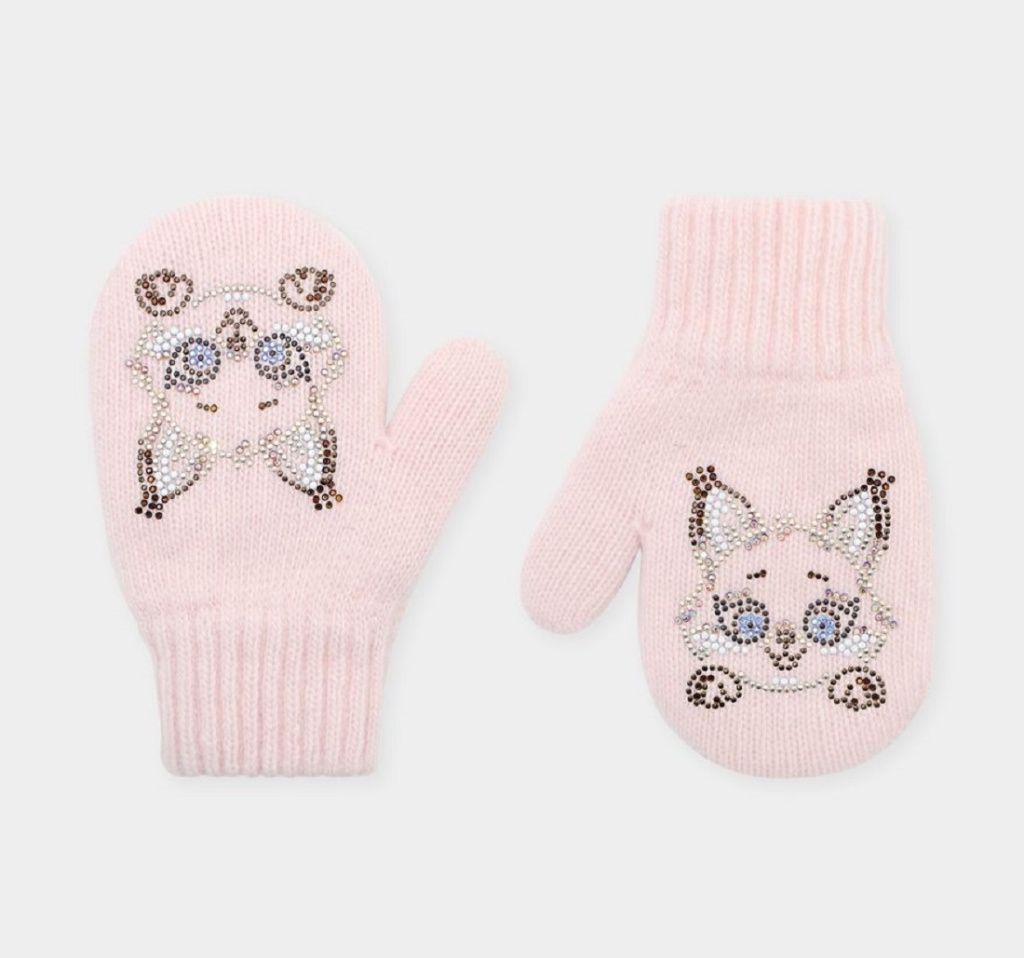 Варежки для девочки (МС-250/11455 св.розовый )