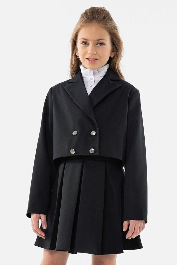 Юбка школьная для девочки (0344 черный)