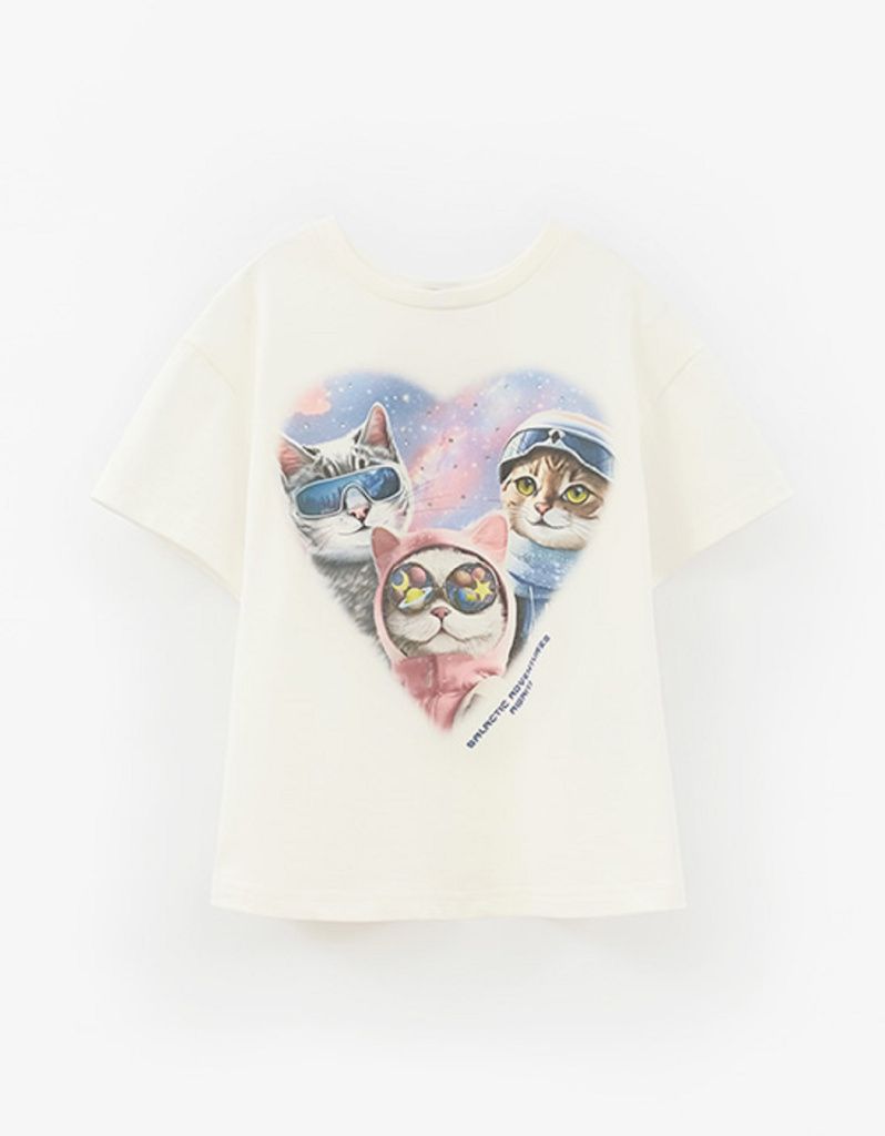 Футболка для девочки (252058 молочный)