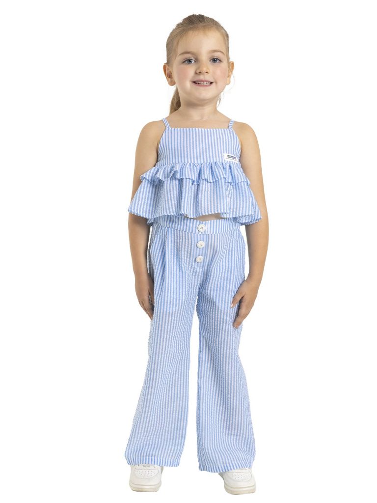 Комплект летний для девочки (О56847 белый-голубой)