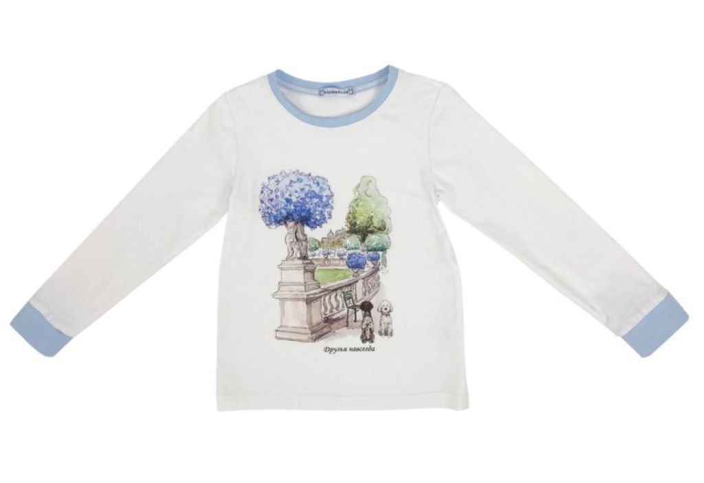 Лонгслив для девочки (О66174 бело-гол.)