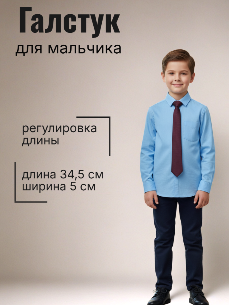 Галстук (48 бордовый/синий)