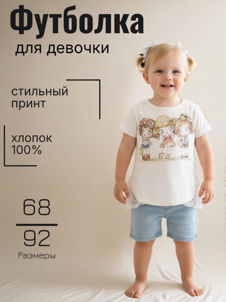 Футболка для девочки (LU16259)