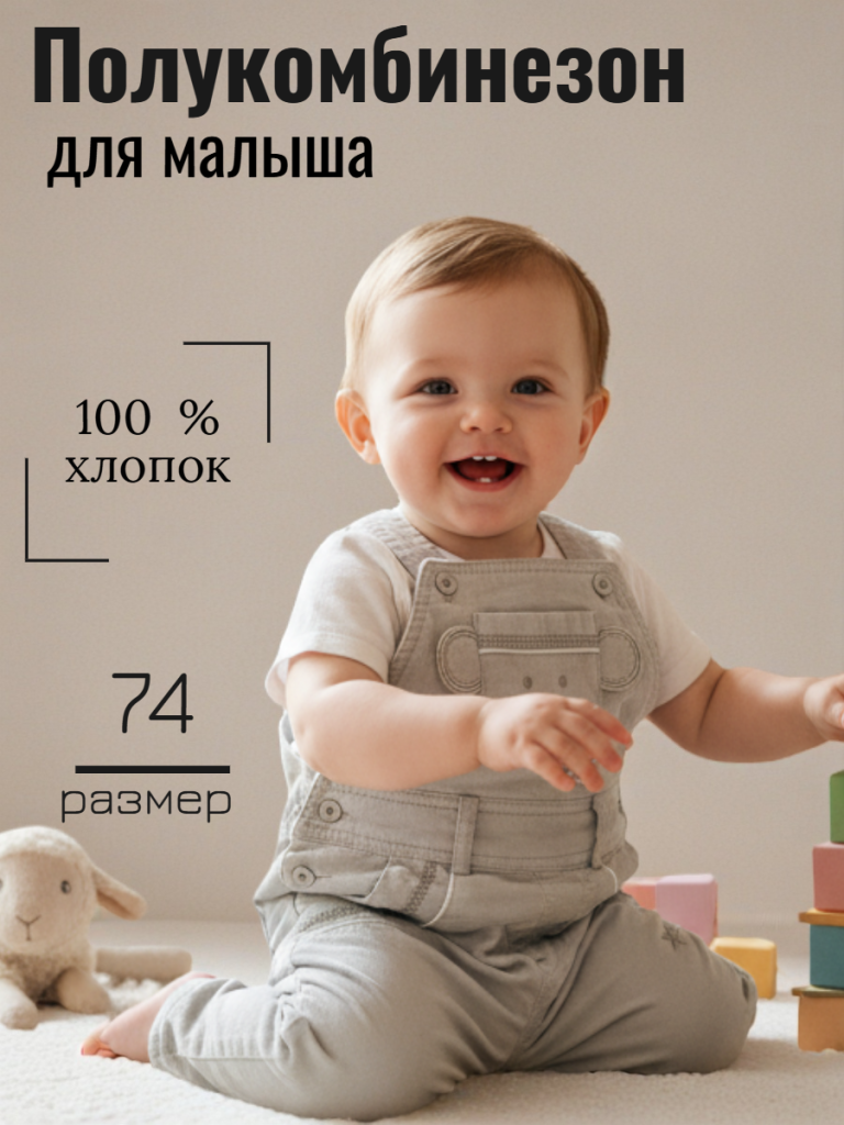 Полукомбинезон вельветовый для малыша (372415)