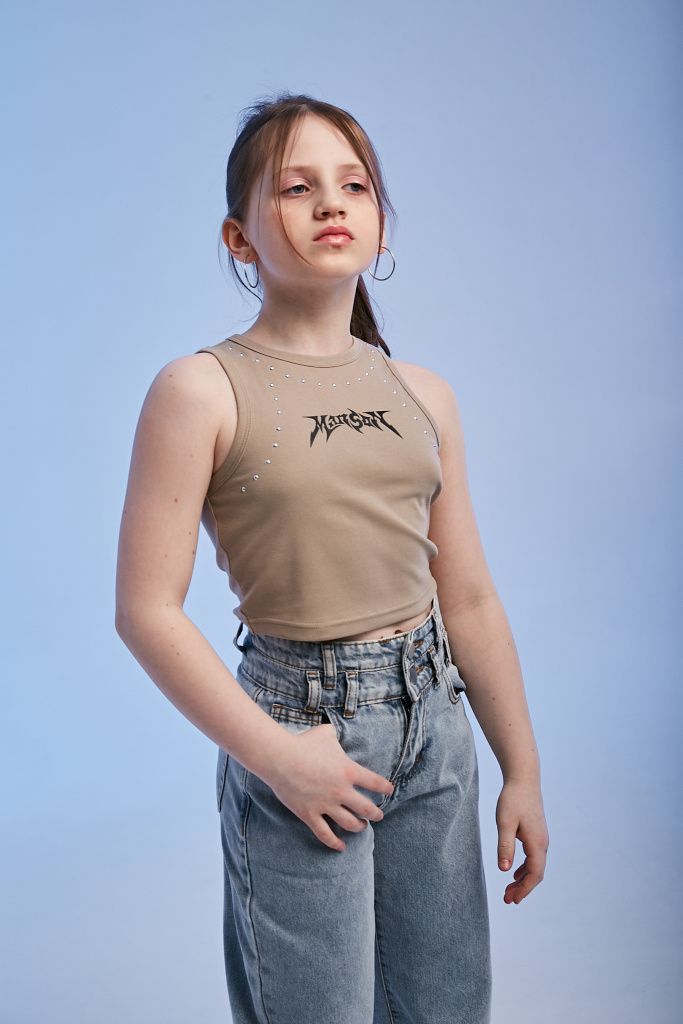 Топик для девочки (22552 серо-коричневый)