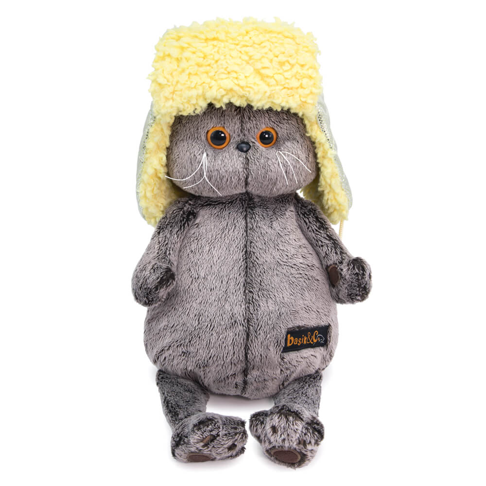 Кот Басик в стеганой шапке ушанке (Ks30-186)