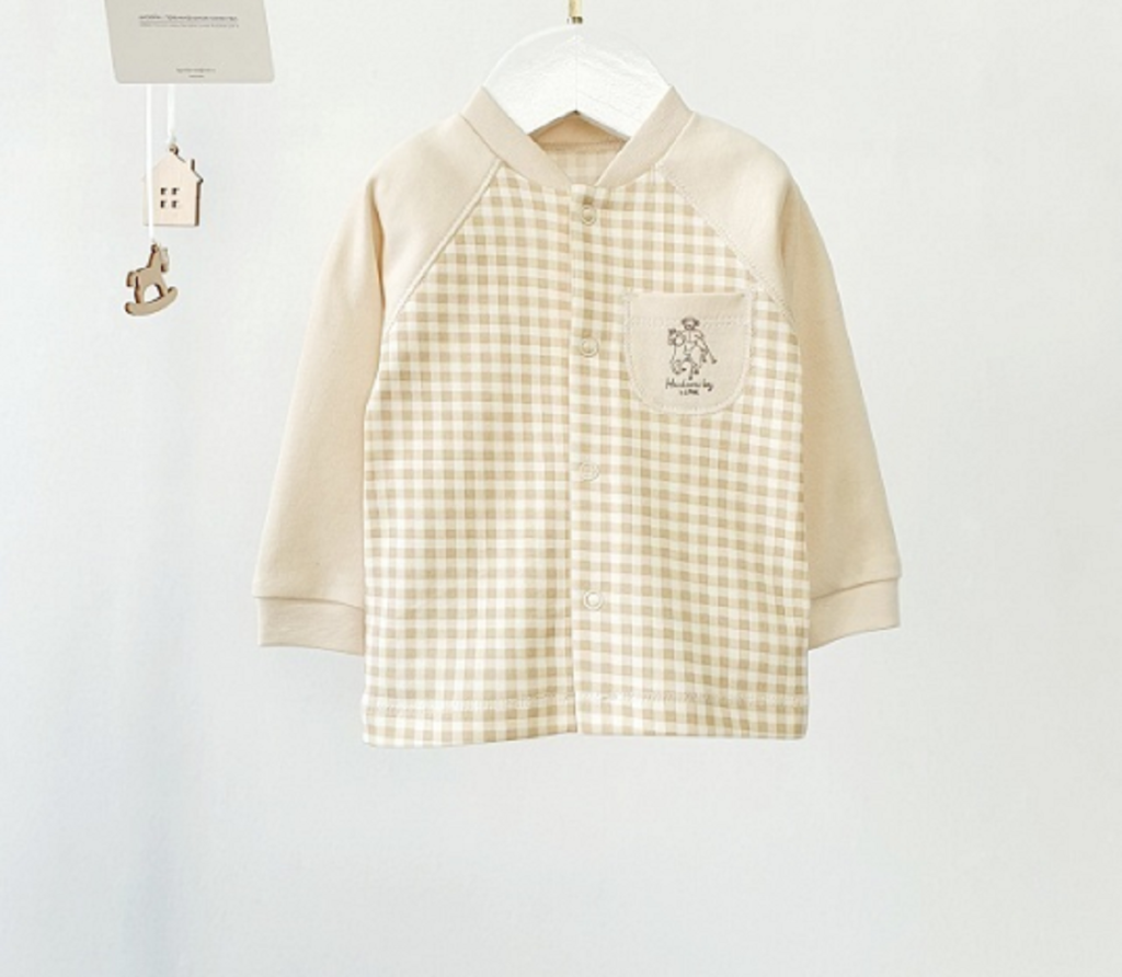 Кофточка для малыша (К211/00Ч1А/и бежевый/клетка)