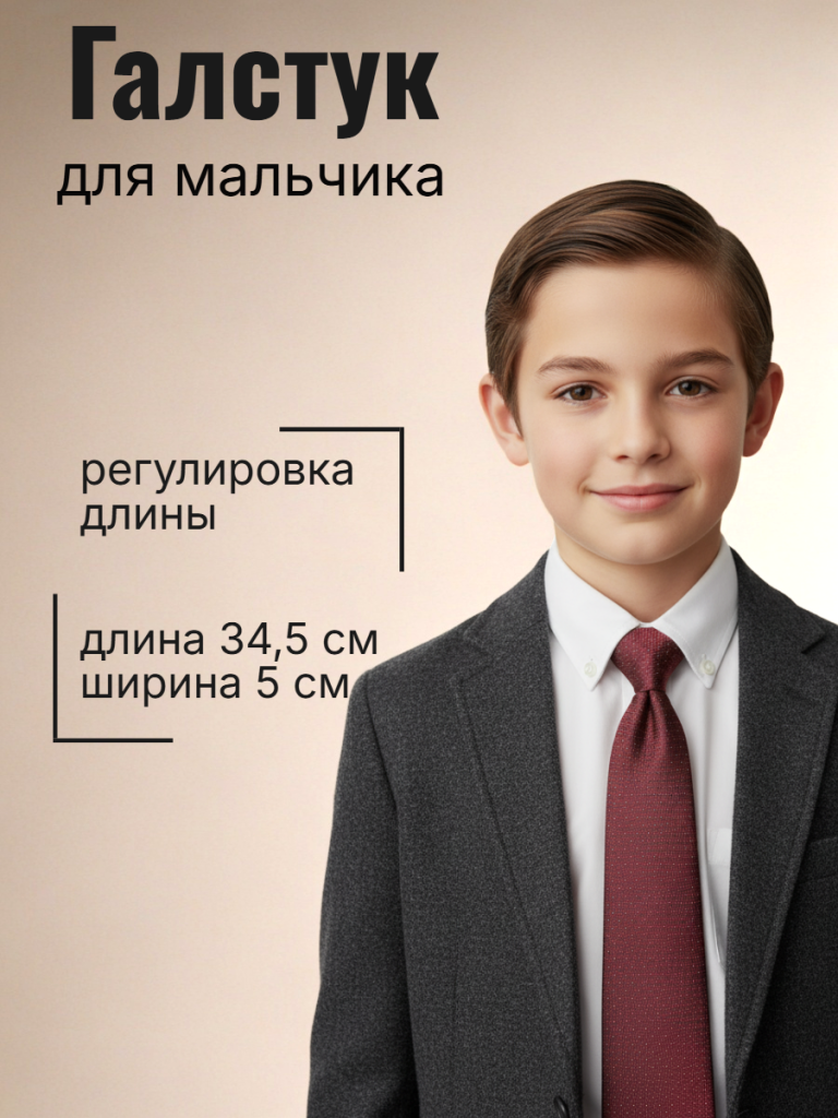 Галстук (48 бордовый/черный)