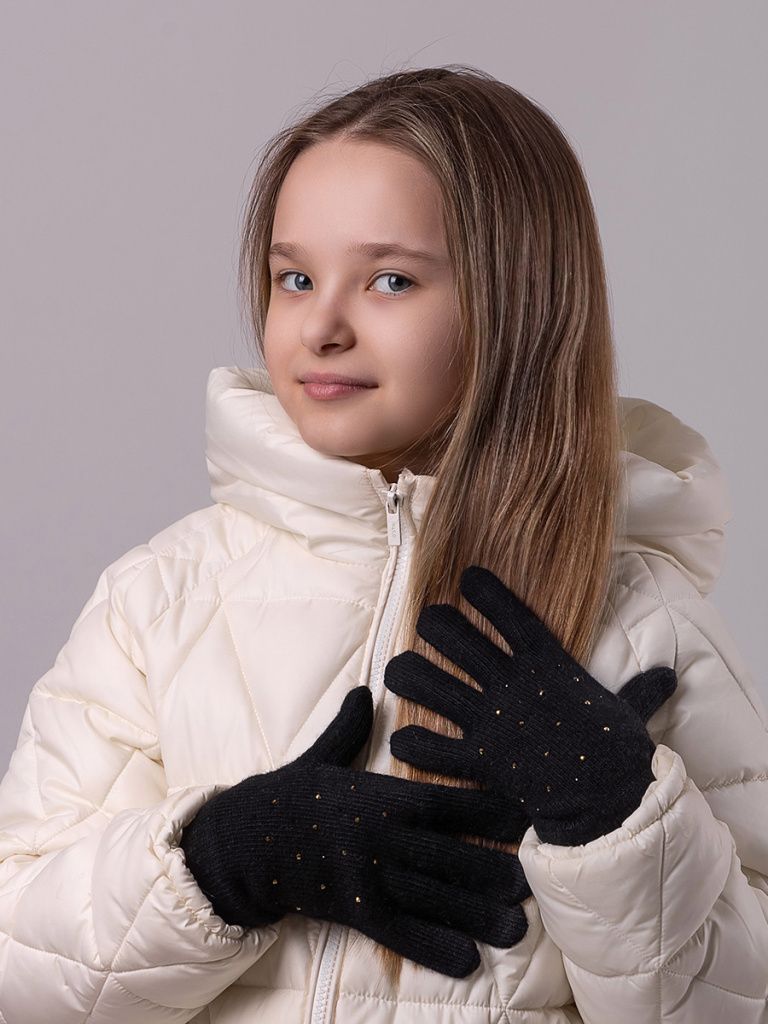 Перчатки для девочки (438718 Королевский кот черн.) Перчатки для девочки (438718 Королевский кот черн.)