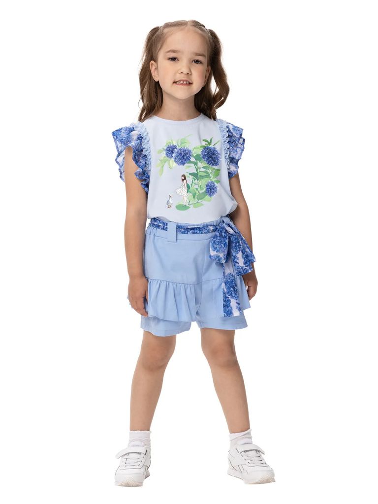 Футболка для девочки (О56348 голубой 					)