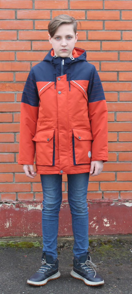 Куртка демисезоная для мальчика (М-786 (терракот/синий))