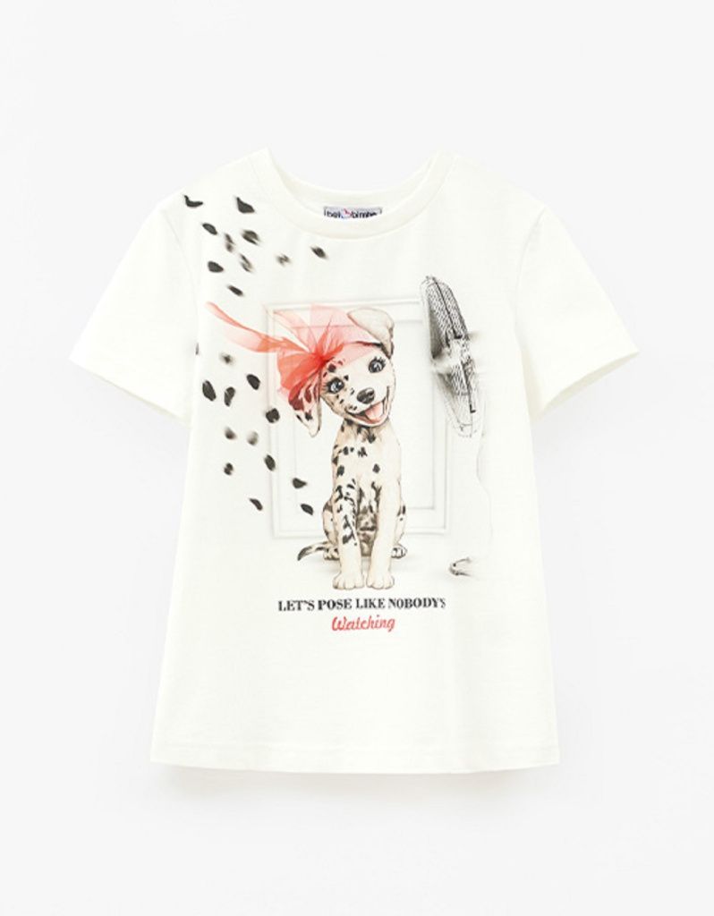 Футболка для девочки (252068 молочный)