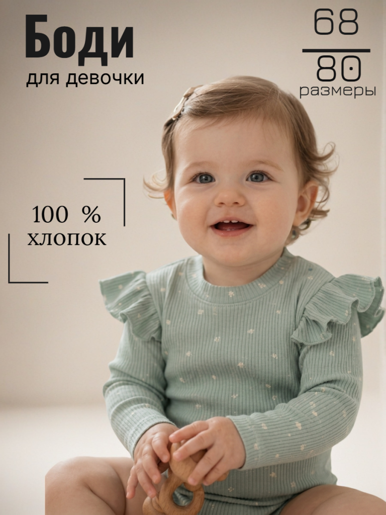 Боди для девочки (Olives 1022083 оливковый)