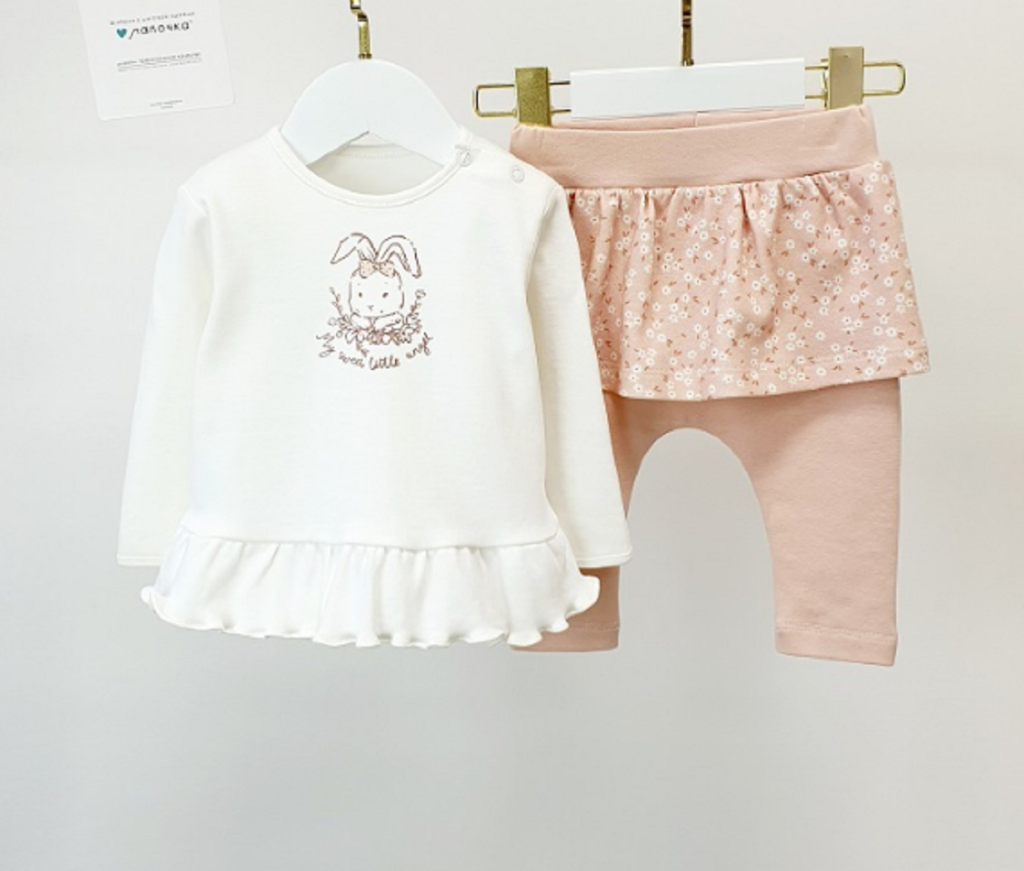 Комплект для девочки (К212/01Д94Б-01Л27и/р молочный/цветочек)