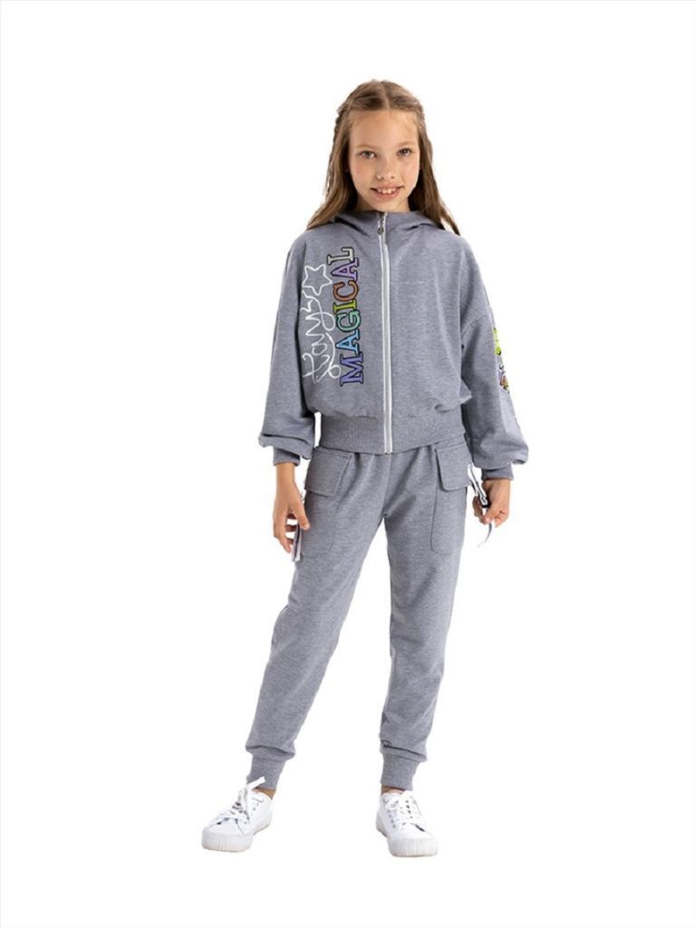 Толстовка для девочки (О56316 серый 				)