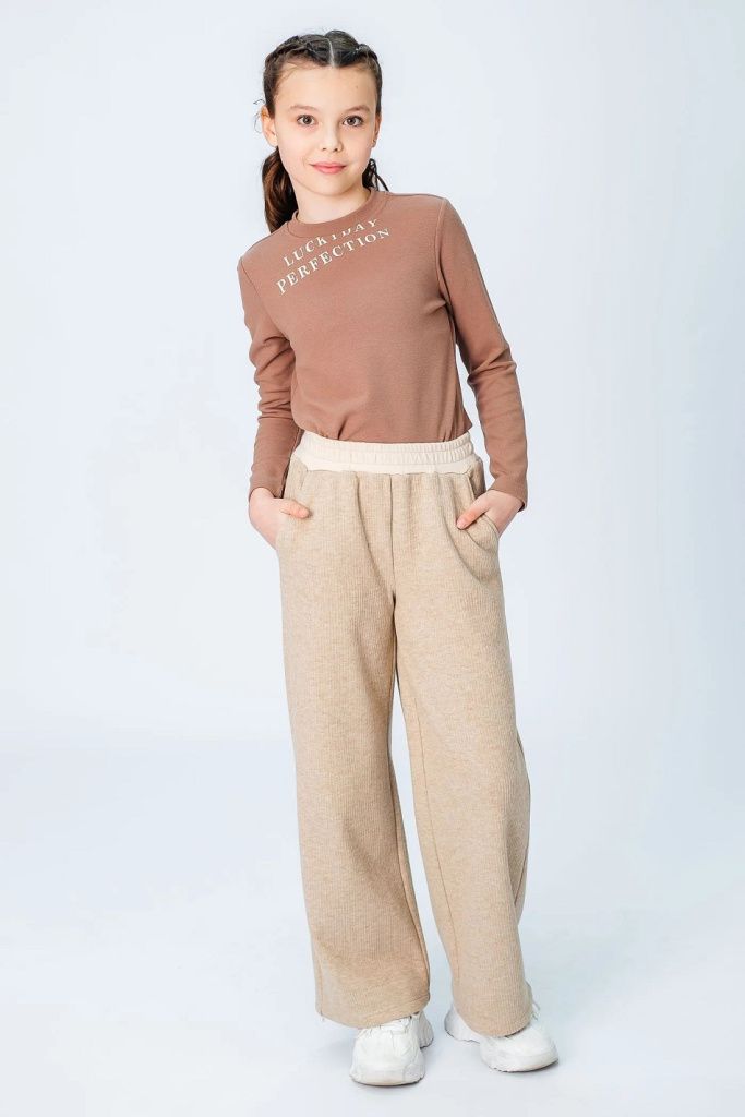 Брюки для девочки (22301 бежевый)