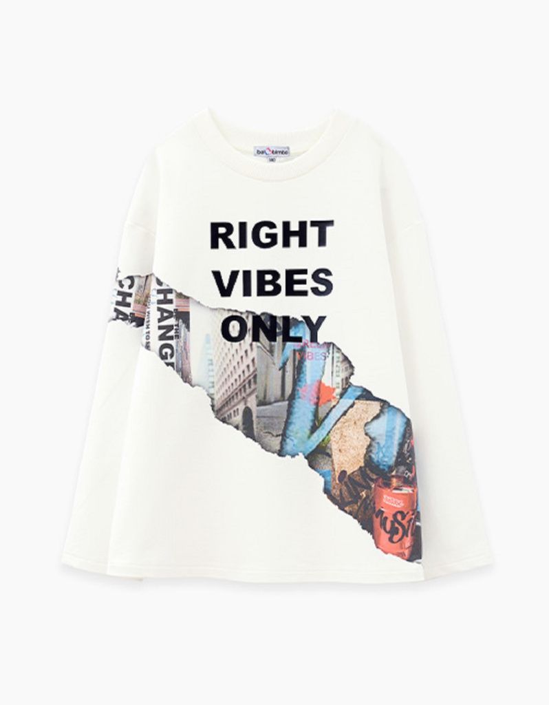 Свитшот для девочки (252098 молочный)