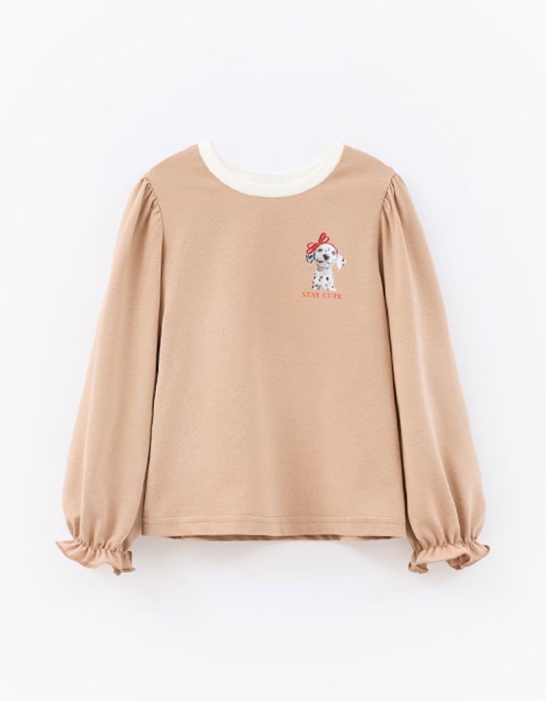 Лонгслив для девочки (252070 бежевый)