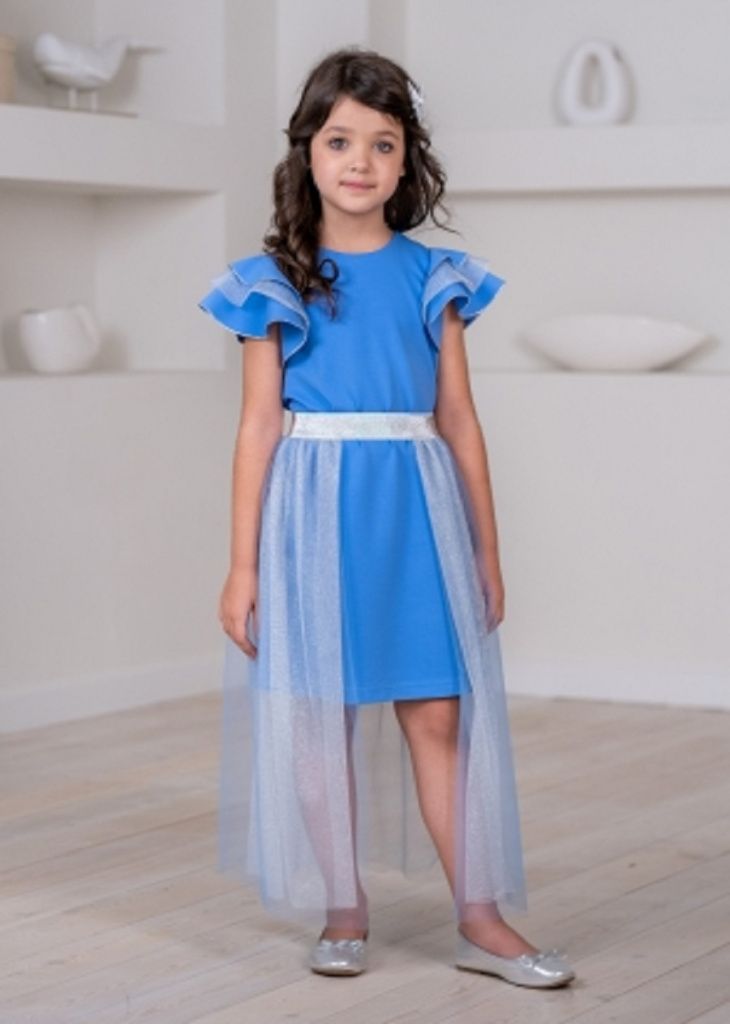 Платье нарядное для девочки (Лаврента васильковый( Леония васильковый))