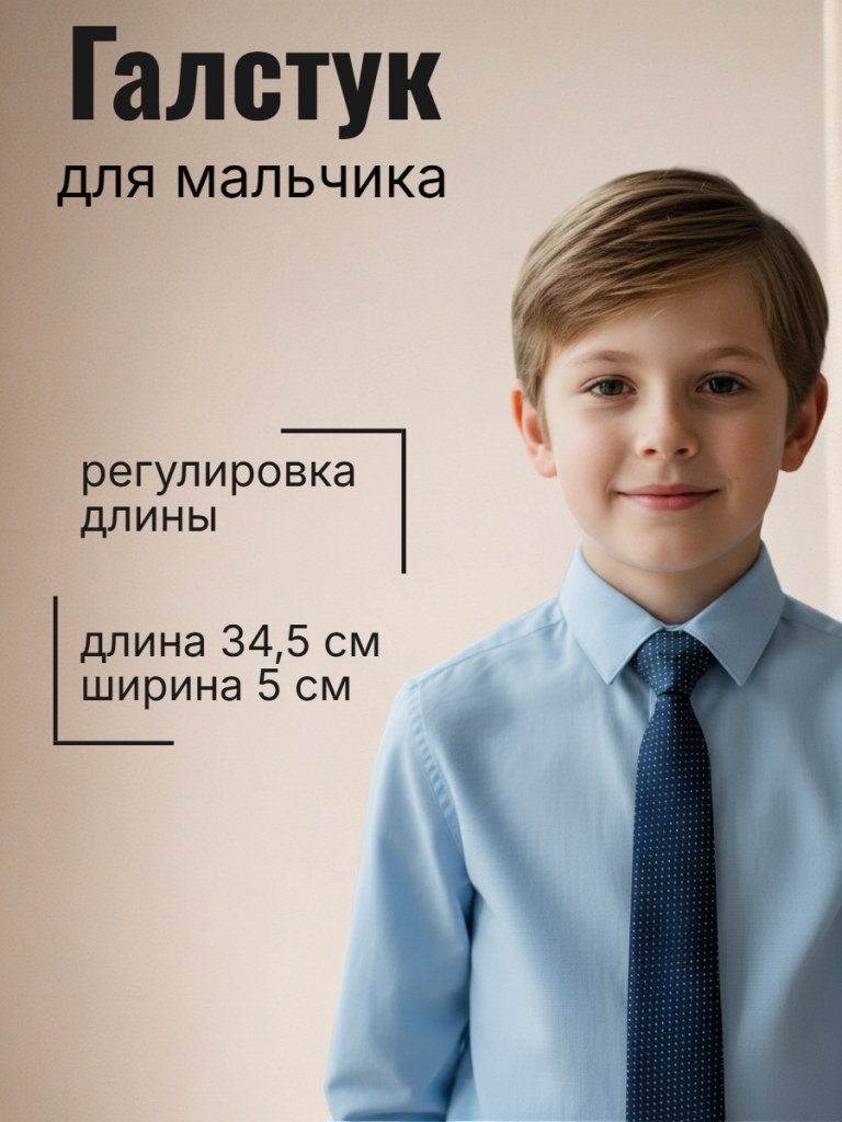 Галстук (48 синий/бежевый)